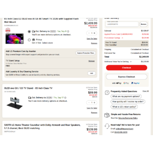 65" LG G6 + LG S80TR SOUNDBAR + TV STAND - 2249$ +TAX (Lg partner store) $2249