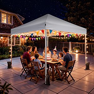 Vinabilia 10x10 Pop Up Canopy Tent with One-Push Center Lock, various colors, from $69.97