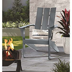 Mainstays Wood Outdoor Modern Adirondack Chair, Grey Color, $66, FS, Walmart
