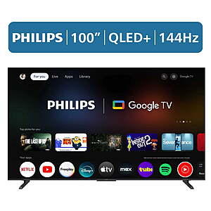 Philips 100" Class QLED+ 4K UHD Google Smart TV $998.00 + Free S&H at Walmart.com