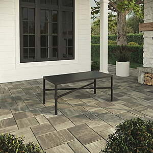 My Texas House Cambria Rectangular Steel Outdoor Coffee Table, Black, $77, FS, Walmart