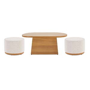 Better Homes & Gardens Juliet Outdoor Coffee Table with 2 Ottomans and Patio Cover, Beige, $279, FS, Walmart