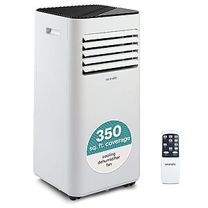 SereneLife Portable Air Conditioner 8,000 BTU with Built-in Dehumidifier - Portable AC unit for rooms up to 350 sq ft - Small AC Unit Remote Control,  $189.9