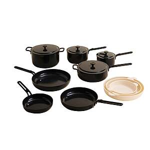 Our Place 14-piece Essentials Ceramic Nonstick Cookware Set $184.99 Black, Cream or Blue Free Shipping Costco.com