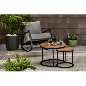 Better Homes & Gardens Marlow 2-Piece Outdoor Nesting Tables In Black, $77, FS, Walmart