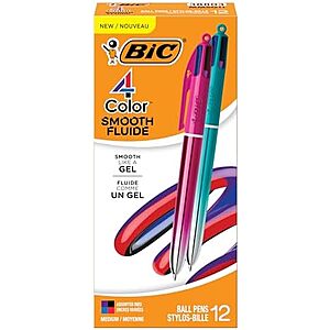 [SnS] $9.49* | 12-Count BIC 4-Color Retractable Ballpoint Pens (Gradient Barrels) at Amazon