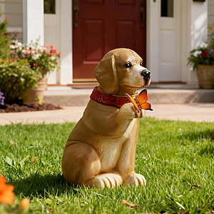 Mainstays Resin Dog Outdoor Garden Statue with Butterfly, Weather-Resistant, $9.97, Walmart