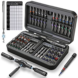 KELIN 68 IN 1 Magnetic Ratchet Screwdriver Set with Detachable T Handle $31.99