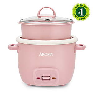 Aroma 4-Cup Rice Cooker & Food Steamer w/ Granite Nonstick Ceramic (Pink) $19.87 + Free Shipping