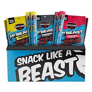 9-Count Jack Link's x MrBeast Beef Jerky & Sticks Variety Pack (Original, Peppered & Teriyaki) $8.47 w/ S&S + Free Shipping w/ Prime or on $35+
