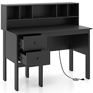 Costway 48 Inch Home Office Computer Desk with 3 Drawers Type-C Power Outlets $146.99 + Free Shipping