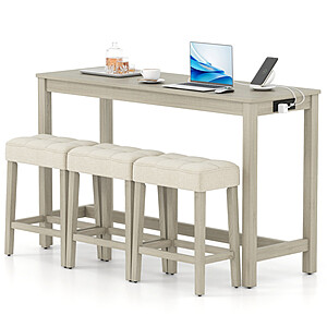 Costway 4-Piece Counter Height Table Set (Grey) $169.99 + Free Shipping