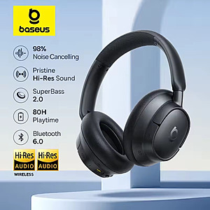 Baseus BH1/EH10 Adaptive ANC Wireless Headphones 45dB; free S&H $16.47