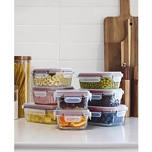 16-Piece Sedona Kitchen Fluted Glass Food Storage Container Set (2 Colors) $19.99 + Free Store Pickup at Macy's or Free Shipping on $39+
