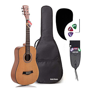 Hola! Music 36" Acoustic Guitar w/ Strap, Picks & Case $50 + Free Shipping