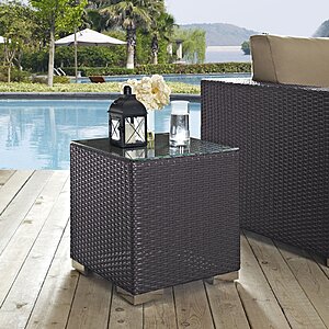 Modway Convene Wicker Rattan Outdoor Patio Side Table in Espresso $45 + Free S&H at Amazon