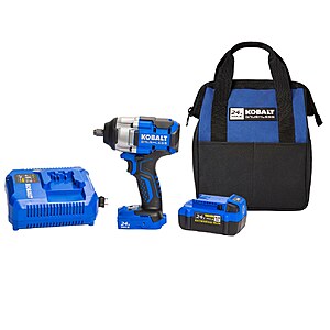 Kobalt 24-volt Variable Speed Brushless 1/2-in Drive Cordless Impact Wrench (Battery Included and Charger Included) in Blue | KIW 4024A-03 $129