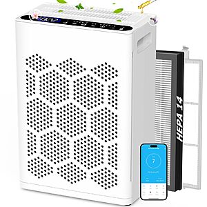DAYETTE Air Purifiers for Home Large Room Up to 2400 Ft² with Fragrance, Smart WiFi Alexa Control,Auto Mode, HEPA 14 Air Purifier $60 AC + Free Shipping