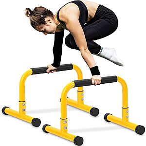TABEKE 14" Steel Parallettes Dip Bar w/ Foam Handle $29.98 + Free Shipping w/ Prime or on $35+