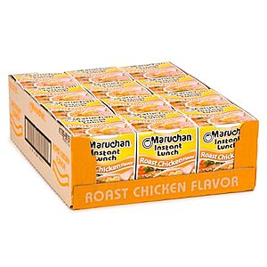 [SnS, AC] $3.47 | 12-Pack 2.25-Oz Maruchan Instant Lunch (Roast chicken) at Amazon (28.9￠ each)