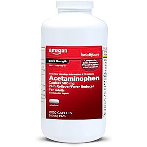 [SnS, AC] $7.60 | 1000-Ct 500-mg Amazon Basic Care Extra Strength Acetaminophen Caplets at Amazon