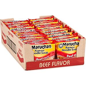 [SnS, AC] $6.70 | 24-Pack 3-Oz Maruchan Instant Ramen Noodles (Beef) at Amazon (27.9￠ each)