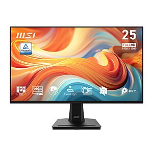 $72.67: msi PRO MP251 E14L 24.5-inch IPS 1920 x 1080 (FHD) 144Hz Computer Office Monitor at Amazon