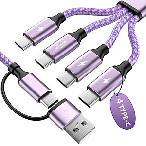 USB C Splitter Multi Charging Cable, USB A/C to USB C Charger Cord, $4.99 + Shipping is free w/ Prime or on $35+.