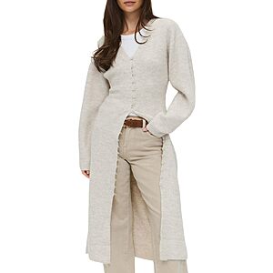 Maohao Womens Long Cardigan Sweater Dress V Neck Button Down Sweaters Chunky Knit Sweater Jackets Trendy Fall Winter Outfits(Beige,S) $19.99