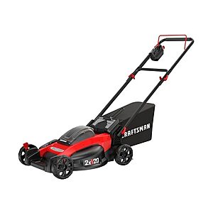 CRAFTSMAN V20 CMCMW220P2 20 in. Brushless Cordless Push Mower with two 5.0Ah batteries and charger $232