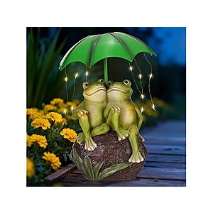 Paxato Solar Garden Statues Decor Frogs Couple $15.99