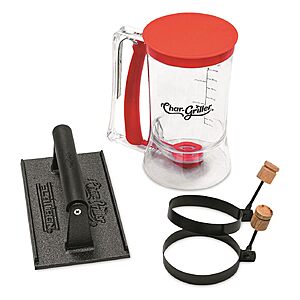 Char-Griller 8933 Flat Iron Gas Griddle Breakfast Kit Barbecue Tool Set,Black $17.61 + Free S&H w/ Prime or $35+