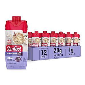 [SnS, AC] $13.98* | 12-Pack 11-Oz SlimFast 20g Protein Meal Replacement Shakes (Various Flavors) at Amazon