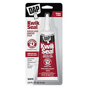[NEW, AC] $3.89 | 2.8-Oz DAP Kwik Seal Kitchen & Bath Adhesive Caulk (White) at Amazon