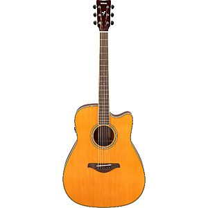 Yamaha FGC-TA Dreadnought Cutaway Transacoustic Guitar w/ Chorus and Reverb, Vintage Tint $579.99