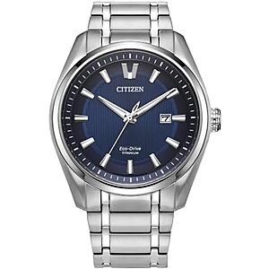 $299* | Citizen Men's 42mm Eco-Drive Sport Super Titanium Analog Watch (Blue Dial) at Amazon