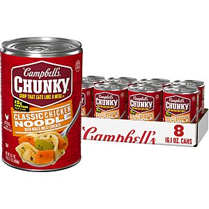 $12.87 S&S-Q Campbell’s Chunky Soup, Classic Chicken Noodle Soup, 16.1 Oz Can (Case of 8)
