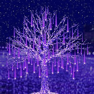192-LED (8 Tubes x 26.9ft) Adecorty UL Plug Outdoor Meteor Shower Lights (Purple, Blue) $6.49 + Free Shipping w/ Prime or on $35+