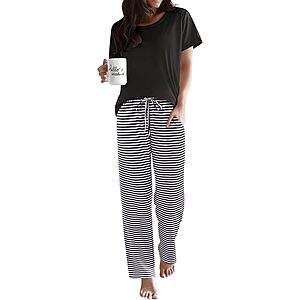 Ekouaer Womens Pajamas Sets Round Neck Pjs $10.99
