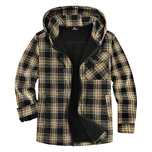 Amazon – V VALANCH Men's Sherpa-Lined Hooded Flannel Jacket - $19.99–$24.99 w/ Code