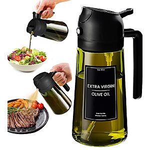 Amazon – 16oz 2-in-1 Glass Olive Oil Sprayer & Dispenser - $4.99 w/ Code