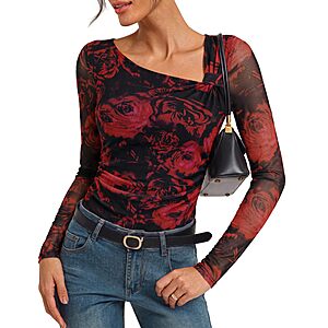 Amazon – GRACE KARIN Women's Mesh Boho Asymmetrical Top - $7.50 w/ Code