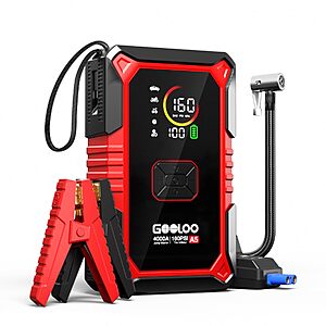 GOOLOO A5 Jump Starter with Air Compressor, 4000A Portable Jump Box
