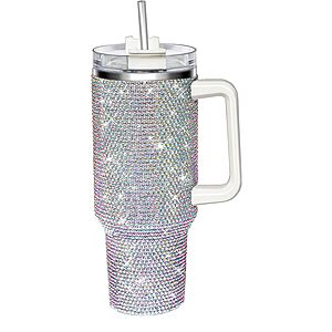 Amazon - 40oz Tumbler with Handle and Straw, Glitter Rhinestones Tumbler Bling Cups - $17