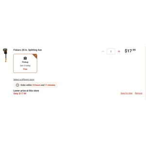 Fiskars 28 in. Splitting Axe at Tractor Supply $17.99 YMMV - Free Store Pick-up