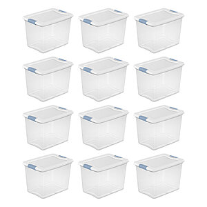 $38 FS WAYFAIR Sterilite 6 Qt. Plastic Stackable Storage Box with Latching Lid, Clear (12 Pack)