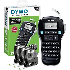 [Resale, AC] $25.39 | DYMO LabelManager 160 Label Maker Bundle with 3 D1 Label Cassettes (Used - Like New) at Amazon