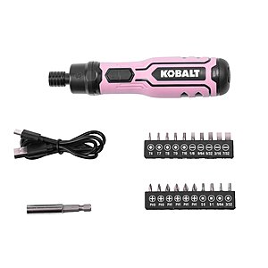 Kobalt Screwdriver 4-volt 1/4-in Cordless Screwdriver (Battery Included and Charger Included) in Pink | 40041 $13.92