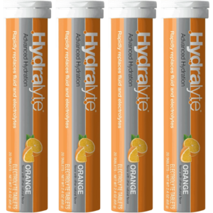 4-Pack: Hydralyte Electrolyte Hydration Tablets - Orange Flavor (80 Total) $10 + Free Shipping