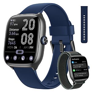 Smart Watch for Men Women Android & iPhone [40mm 3 Bands, Deep Blue] $23.99